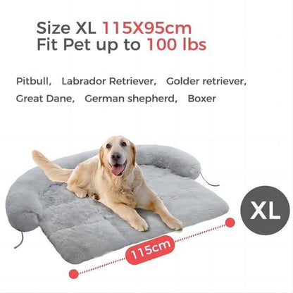 Dog Bed Large Sized Dog, Fluffy Dog Bed Couch Cover, Calming Large Dog Bed, Washable Dog Mat for Furniture Protector,Perfect for Small, Medium and Large Dogs and Cats , Grey