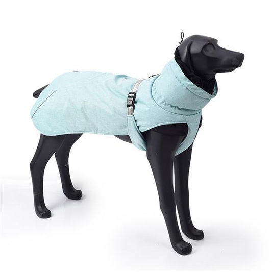 New Style Dog Winter Jacket with Waterproof Warm Polyester Filling Fabric-(blue , size 2XL)