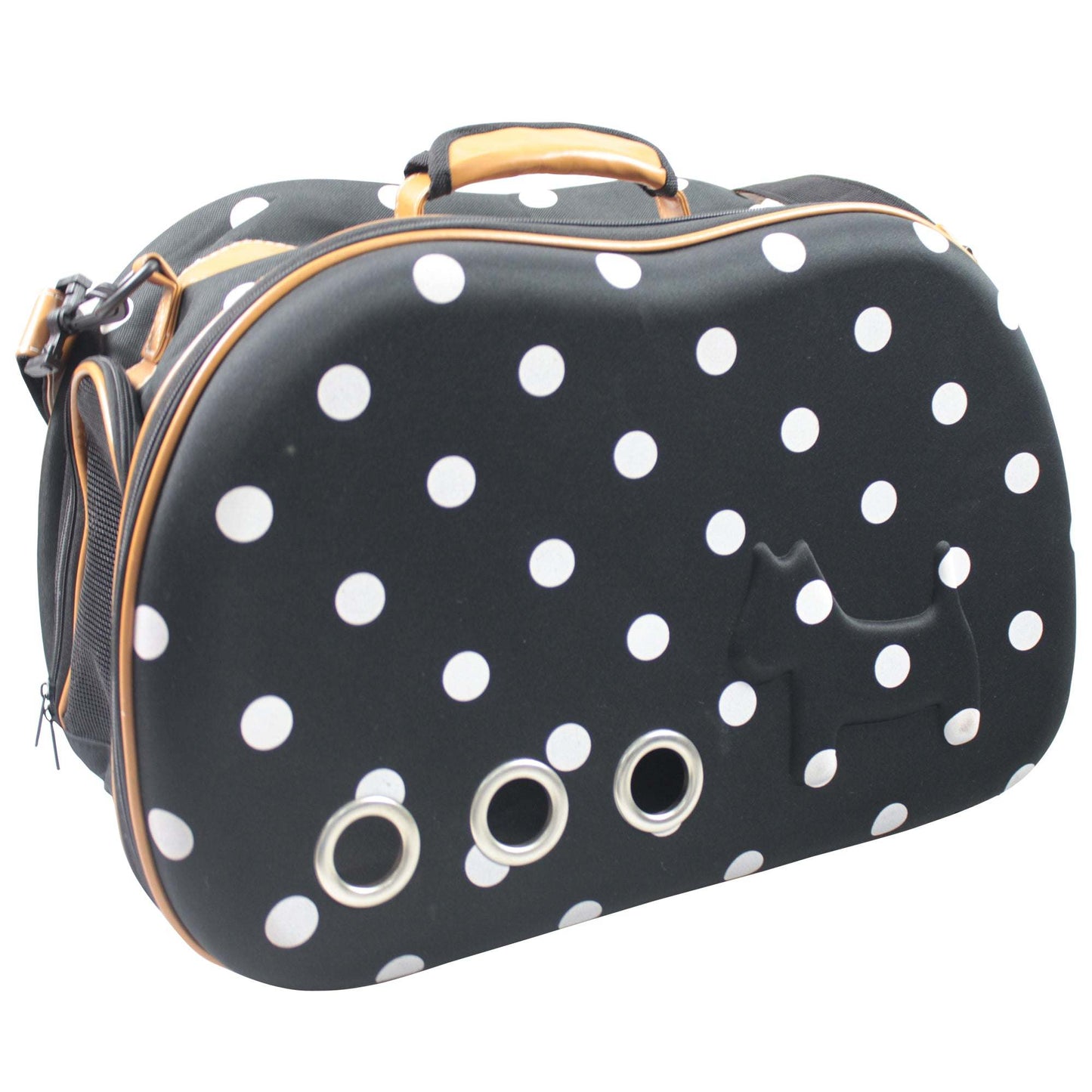 Fashion Dotted Venta-Shell Perforated Collapsible Military Grade Designer Pet Carrier