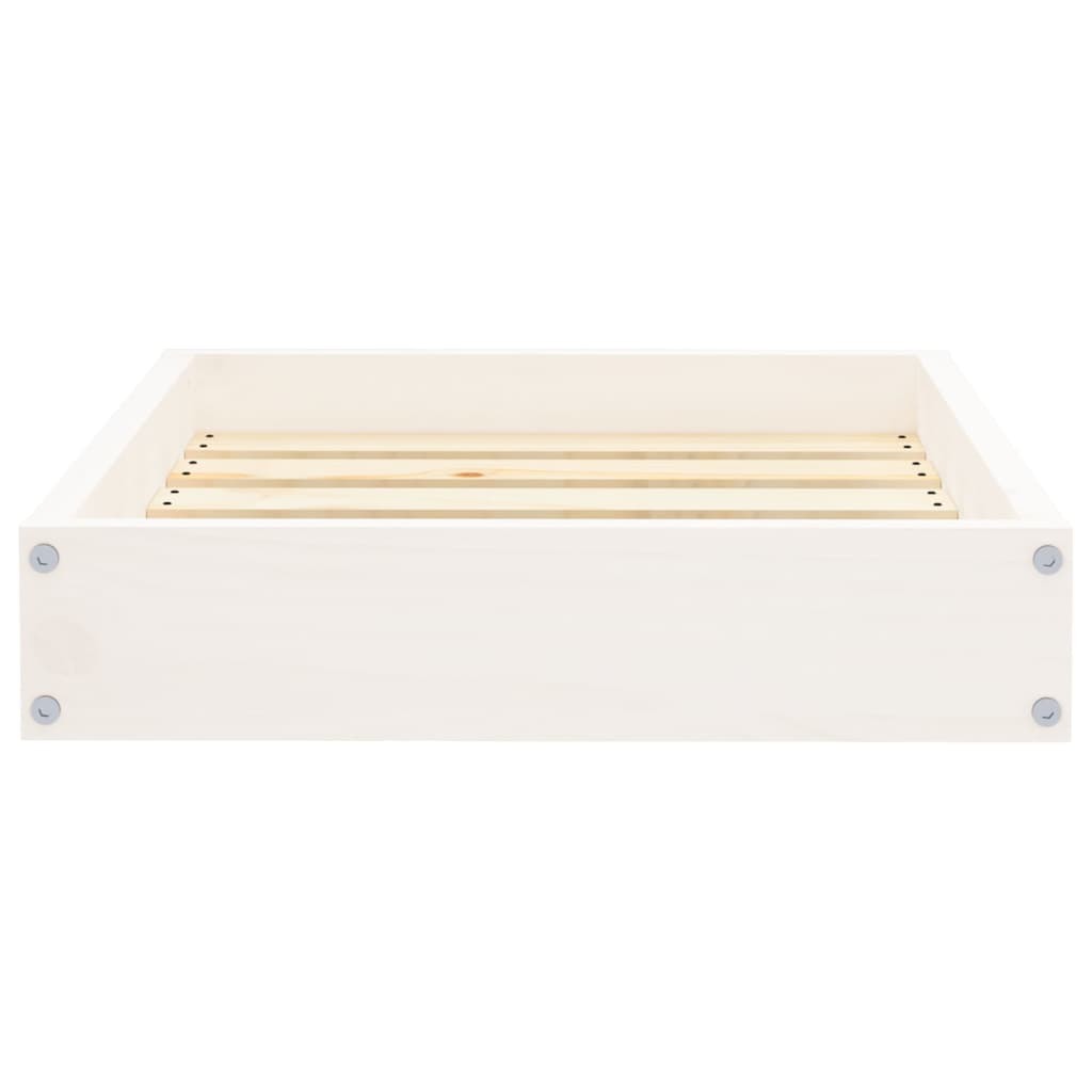 Dog Bed White 20.3"x17.3"x3.5" Solid Wood Pine