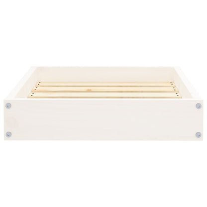 Dog Bed White 20.3"x17.3"x3.5" Solid Wood Pine