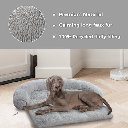 Dog Bed Large Sized Dog, Fluffy Dog Bed Couch Cover, Calming Large Dog Bed, Washable Dog Mat for Furniture Protector,Perfect for Small, Medium and Large Dogs and Cats , Grey