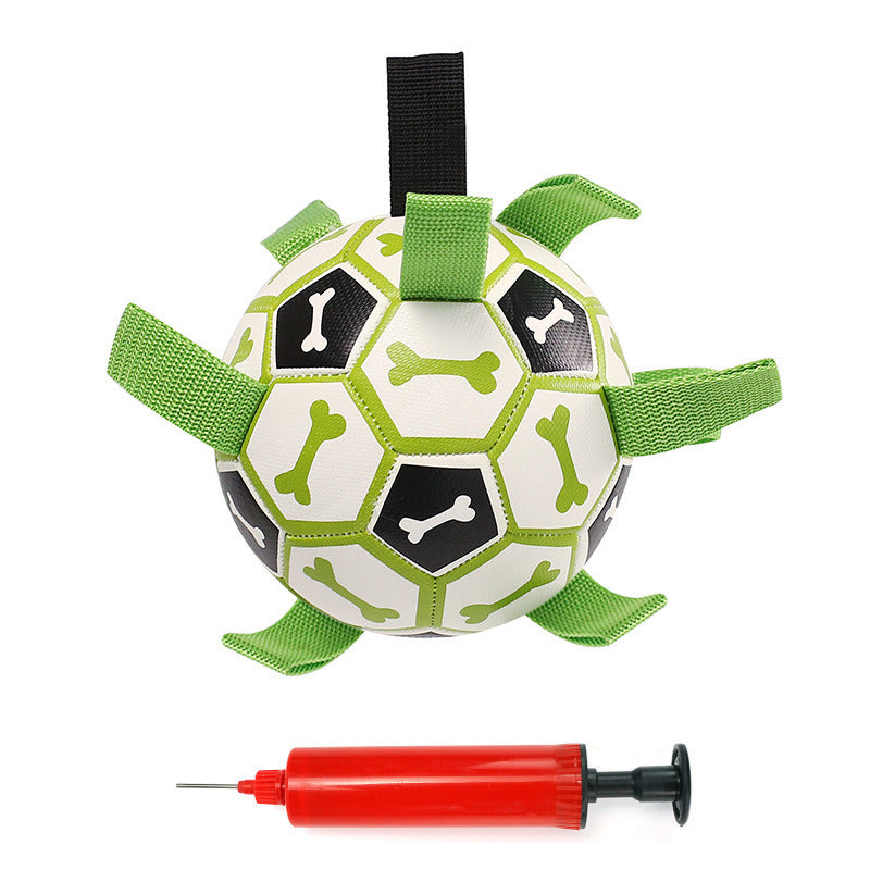 Dog Soccer Ball Toys with Straps, Interactive Dog Toy for Tug of War, Puppy Birthday Gifts, Dog Tug Toy, Dog Water Toy