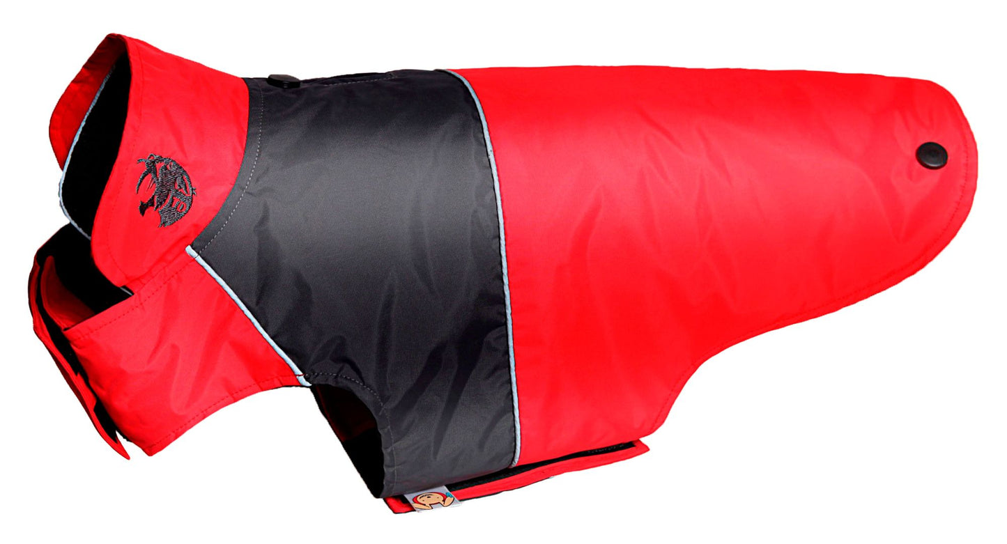 Touchdog Lightening-Shield Waterproof 2-in-1 Convertible Dog Jacket w/ Blackshark technology