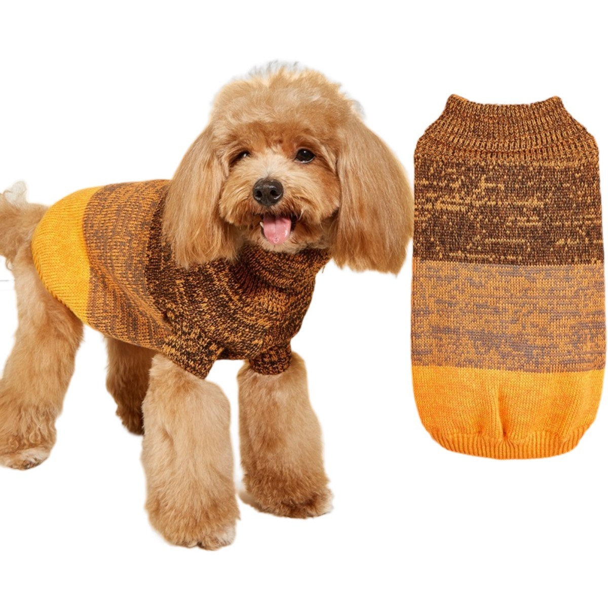 Horizontal Two-Legged Pet Warm Knit Striped Color Knit