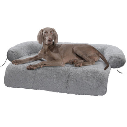 Dog Bed Large Sized Dog, Fluffy Dog Bed Couch Cover, Calming Large Dog Bed, Washable Dog Mat for Furniture Protector,Perfect for Small, Medium and Large Dogs and Cats , Grey