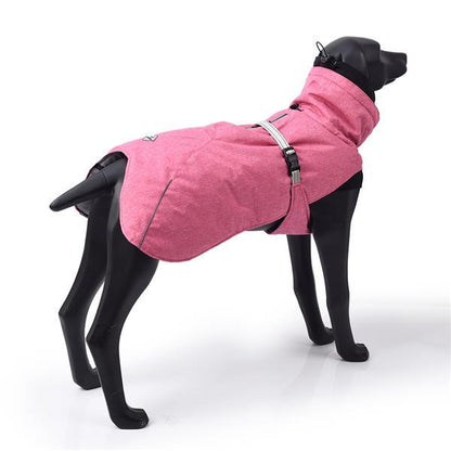 New Style Dog Winter Jacket with Waterproof Warm Polyester Filling Fabric-(pink, size L)